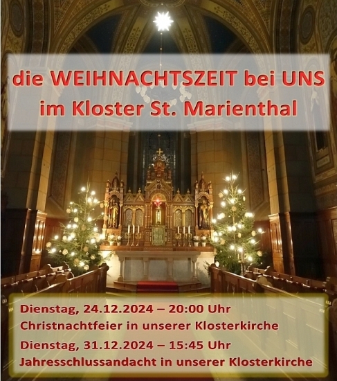 die Weihnachtszeit bei uns im Kloster St. Marienthal