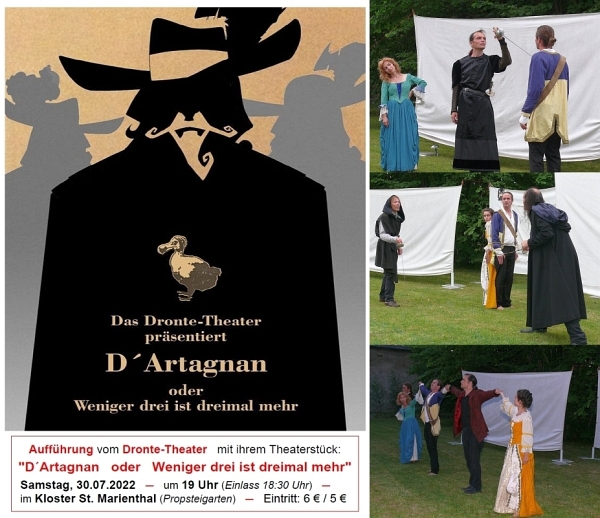 das Dronte-Theater präsentiert ihr neues Stück: ''DArtagnan oder Weniger drei ist dreimal mehr''