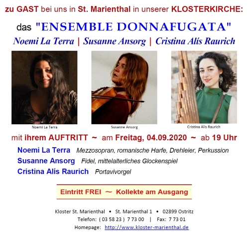 das Konzert mit dem ENSEMBLE DONNAFUGATA in unserer Klosterkirche