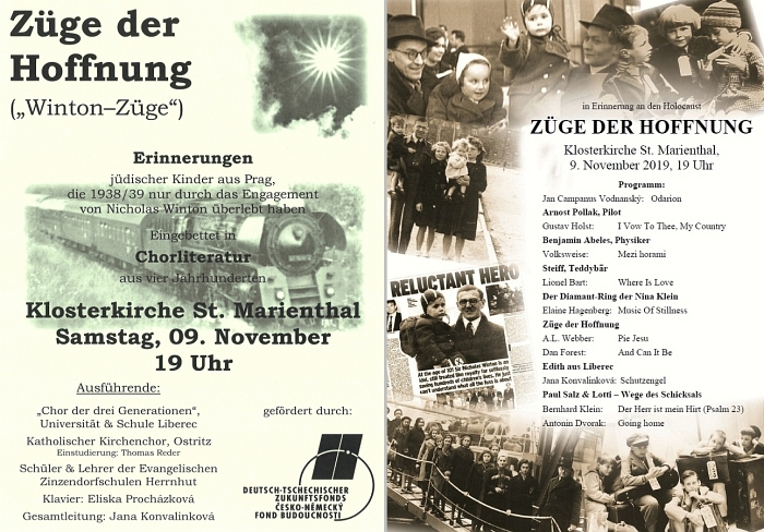 Veranstaltung ''Züge der Hoffnung  die Winton-Züge'' in unserer Klosterkirche st. Marienthal