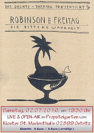 das Plakat zum Auftritt vom ''Dronte-Theater'' im Kloster St. Marienthal