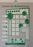 Informationstafel mit Lageplan zum Garten der Bibelpflanzen