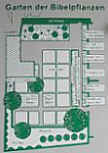 Informationstafel mit Lageplan zum Garten der Bibelpflanzen
