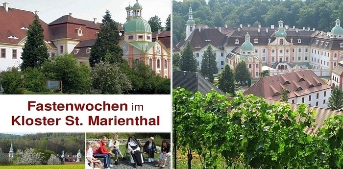 unsere Fastenwochen im Jahr 2025 bei uns im Kloster St. Marienthal - mit Fasten für Gesunde nach Dr. Buchinger und Fastenwochen Klang der Stille