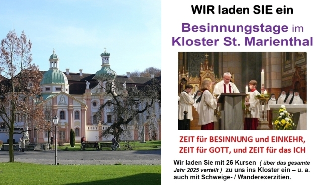 die Besinnungstage im Kloster St. Marienthal mit 26 Kursen im Jahr 2025