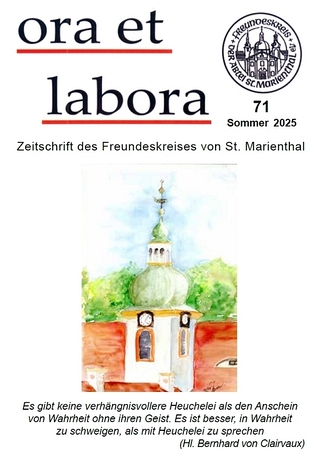 das neue Mitteilungsheft ''ora et labora - Sommer 2025'' vom Freundeskreis der Abtei St. Marienthal e.V. als kostenfreie PDF-Datei