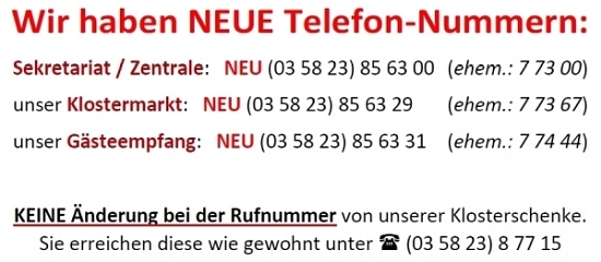Wir haben neue Telefonnummern.